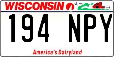 WI license plate 194NPY