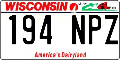WI license plate 194NPZ
