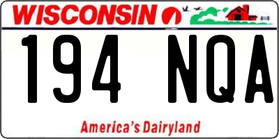 WI license plate 194NQA