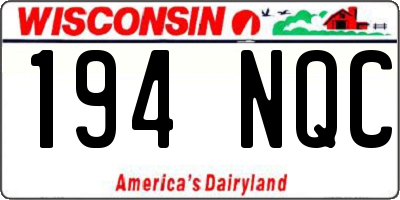 WI license plate 194NQC