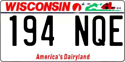 WI license plate 194NQE