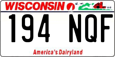WI license plate 194NQF