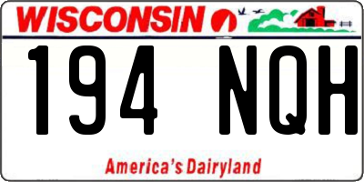 WI license plate 194NQH