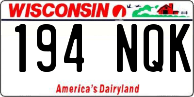 WI license plate 194NQK