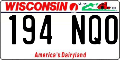 WI license plate 194NQO
