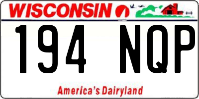 WI license plate 194NQP