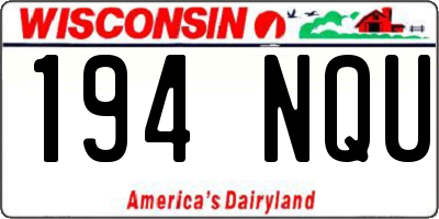 WI license plate 194NQU
