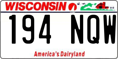 WI license plate 194NQW