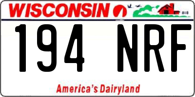WI license plate 194NRF