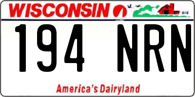 WI license plate 194NRN