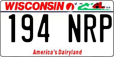 WI license plate 194NRP