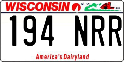 WI license plate 194NRR