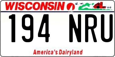 WI license plate 194NRU