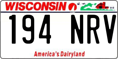 WI license plate 194NRV