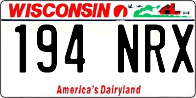 WI license plate 194NRX