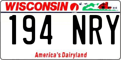 WI license plate 194NRY