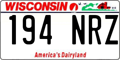 WI license plate 194NRZ