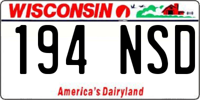 WI license plate 194NSD