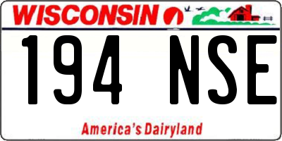 WI license plate 194NSE