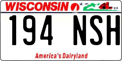 WI license plate 194NSH
