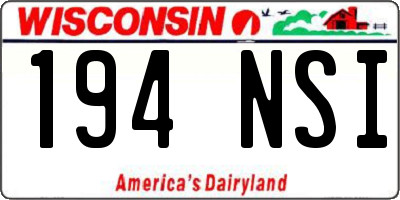 WI license plate 194NSI
