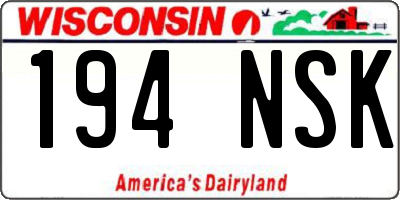 WI license plate 194NSK
