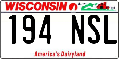 WI license plate 194NSL