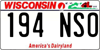 WI license plate 194NSO