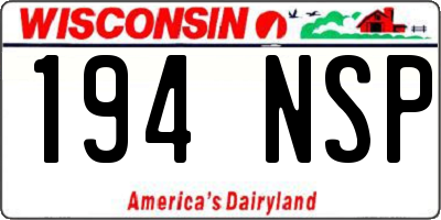 WI license plate 194NSP