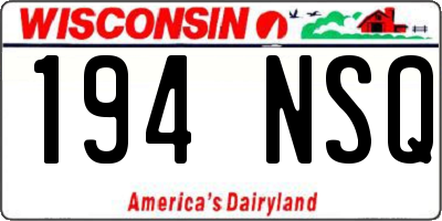 WI license plate 194NSQ