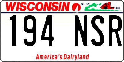 WI license plate 194NSR