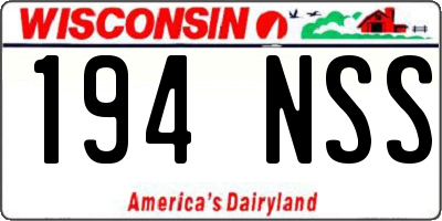 WI license plate 194NSS