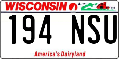 WI license plate 194NSU
