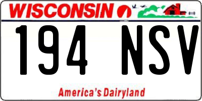 WI license plate 194NSV