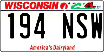 WI license plate 194NSW