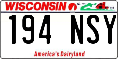 WI license plate 194NSY