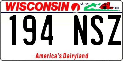 WI license plate 194NSZ