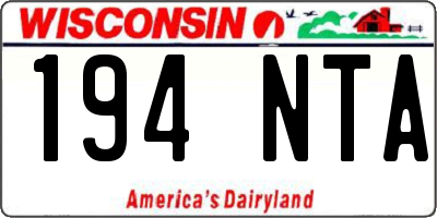 WI license plate 194NTA