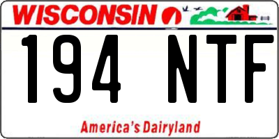WI license plate 194NTF