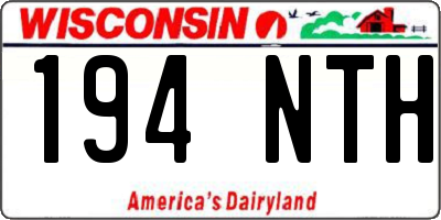 WI license plate 194NTH