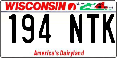 WI license plate 194NTK
