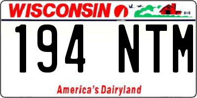WI license plate 194NTM