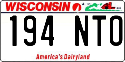 WI license plate 194NTO