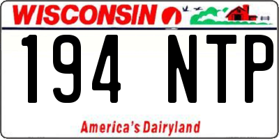 WI license plate 194NTP