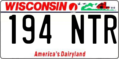 WI license plate 194NTR