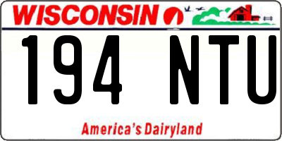 WI license plate 194NTU