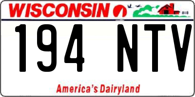 WI license plate 194NTV
