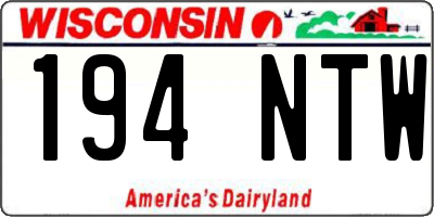 WI license plate 194NTW