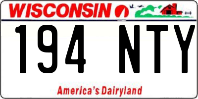 WI license plate 194NTY