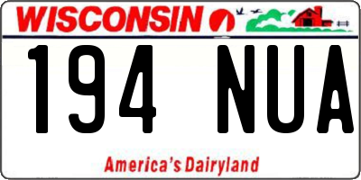 WI license plate 194NUA